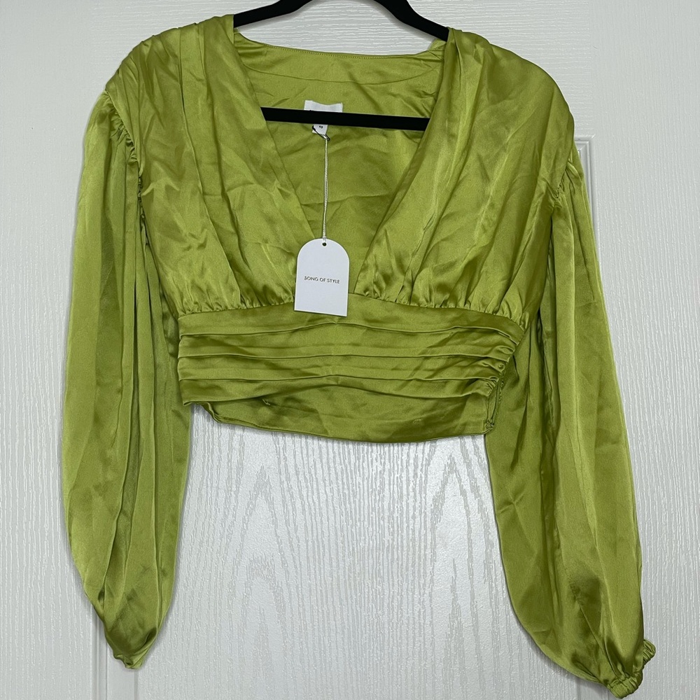 Silky long sleeve crop top